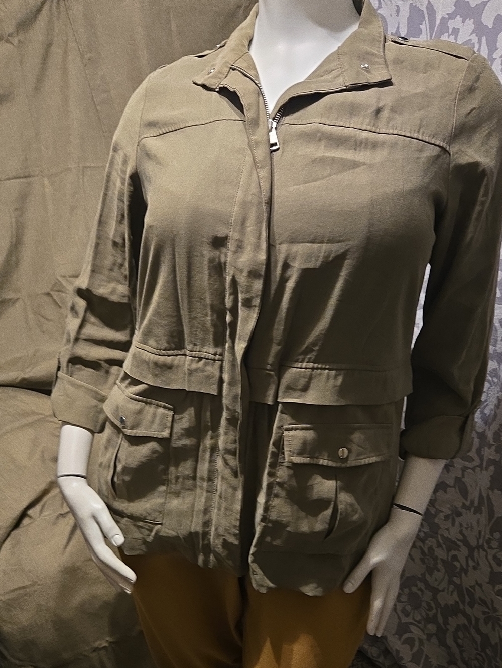Apt. 9 Olive Utility Jacket with Front Pockets